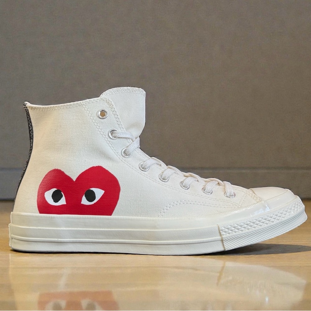 CONVERSE X PLAY COMME des GARÇONS High-Tops Sneakers with Red Heart Sz 11M 13W